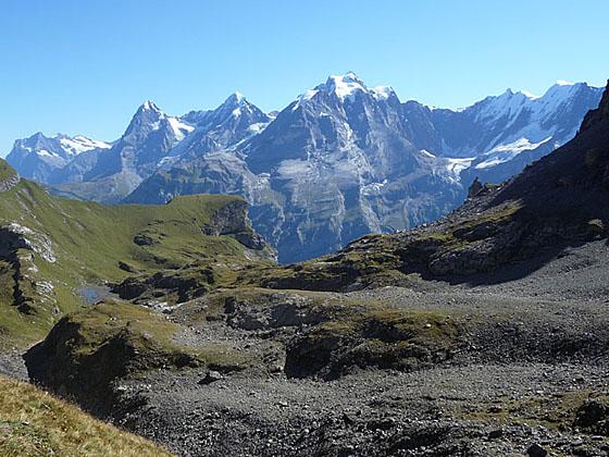 Great views of the Wetterhorn, Eiger, Monch and Jungfrau